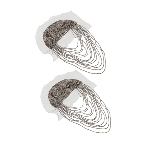 Healeved 2 Boho Quasten Schulter Epauletten Pins mit Perlenbesatz Leichte Broschen für Anzüge Schulterdekoration für Herren und Damen für Partys und Festliche Events von Healeved