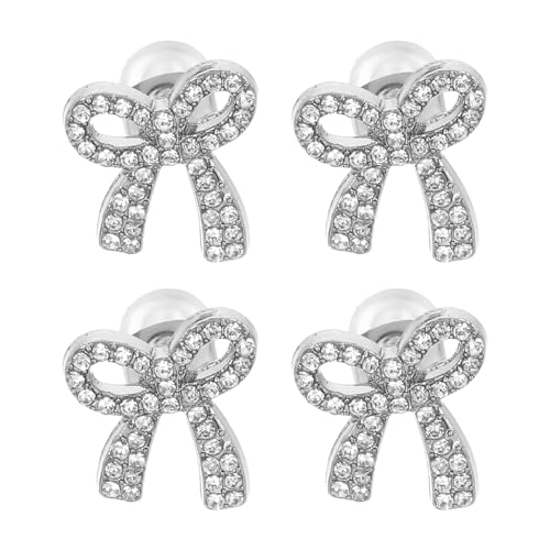 Healeved 2 Paar Ohrstecker mit Schleife: Trendige Ohrringe mit funkelnden Strasssteinen für Damen und Mädchen – Ohrschmuck mit Schleife als zum Geburtstag von Healeved