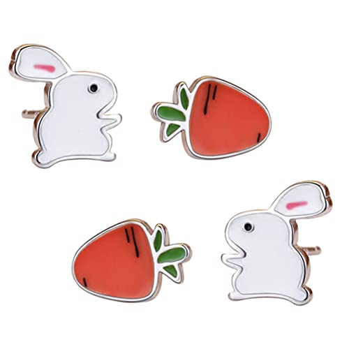 Healeved 2 Paare Asymmetrische Hasen und Karotten Ohrstecker aus Versilbertem Kupfer Modischer Damenschmuck Hautfreundlich und Umweltfreundlich Perfektes für Damen und Freundinnen Healeved 2 Paare Asymmetrische Hasen und Karotten Ohrstecker aus Versilbertem Kupfer Modischer Damenschmuck Hautfreundlich und Umweltfreundlich Perfektes für Damen und Freundinnen von Healeved