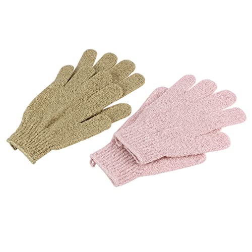 Healeved 2paare Badehandschuhe Rückenmassagehandschuhe Fünf-finger-handtücher Duschgel Körperpeeling Für Damen Herren Studenten Rosa Grün Mehrzweck-handschuh Für Dusche Entfernt von Healeved