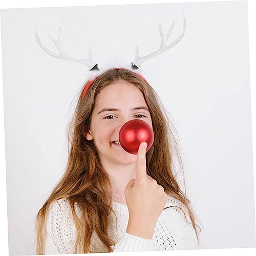 Healeved 2 Paare DIY Hirschgeweih Stirnband Zubehör Künstliche Geweihe Weiße Geweihkopfbänder für Handgemachte Weihnachts und Festival Bastelprojekte von Healeved