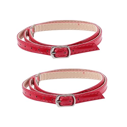 Healeved 2 Paare Damen Schuhriemen für High Heels Verstellbare Abnehmbare Schnürsenkel mit Fixierverschluss Rutschfest Komfortabel Strapazierfähig Schutz gegen Schuhe Rutschen Rot von Healeved