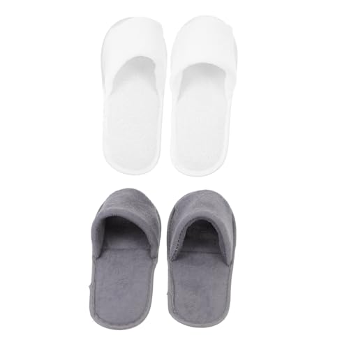 Healeved 2 Paare Faltbare Rutschfeste Hausschuhe Leichte Hotel Slipper mit Weicher Sohle für Damen und Herren Kompakt und Flexibel für Reisen Zuhause und Spa Besuche von Healeved