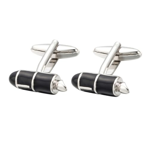 Healeved 2 Paare Manschettenknöpfe Herren Silberne Cufflinks mit Einzigartigem Stift Design für Formelle und Anlässe für Partys und Festivals von Healeved