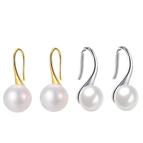 Healeved 2 Paare Minimalistische Perlenohrringe Ohrhänger für Damen Party Schmuck Elegant Schlicht Silber Goldfarben Langlebig Vielseitig Kombinierbar Healeved 2 Paare Minimalistische Perlenohrringe Ohrhänger für Damen Party Schmuck Elegant Schlicht Silber Goldfarben Langlebig Vielseitig Kombinierbar von Healeved