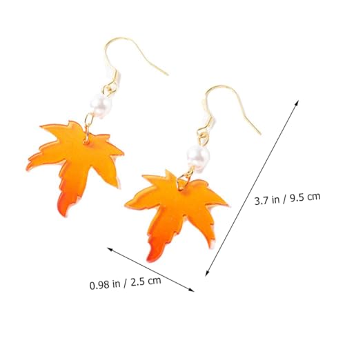 Healeved 2 Paare Mode Ohrschmuck Ahornblatt Ohrhänger mit Perlen Damen Ohrdekorationen für Alltag Festliche Anlässe Reise von Healeved