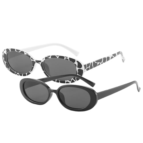 Healeved 2 Paare Modische Sonnenbrillen Oval Kleine Rahmen UV Schutz Party Brillen im Trendigen Flecken Design Leichte und Robuste Brillen für Damen und Herren Healeved 2 Paare Modische Sonnenbrillen Oval Kleine Rahmen UV Schutz Party Brillen im Trendigen Flecken Design Leichte und Robuste Brillen für Damen und Herren von Healeved