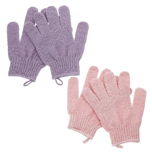 Healeved 2 Paare Peeling Handschuhe für Dusche Tiefenreinigung Wiederverwendbar Geeignet für Frauen und Männer Effektive Entfernung Abgestorbener Hautzellen Langlebiges Material für von Healeved
