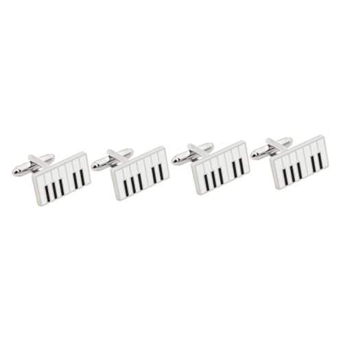 Healeved 2 Paare Piano Manschettenknöpfe für Herren Cufflinks Klaviertasten Design für Hochzeiten Business Formelle Anlässe Stilvolle Hemdknöpfe für Modernen Mann von Healeved