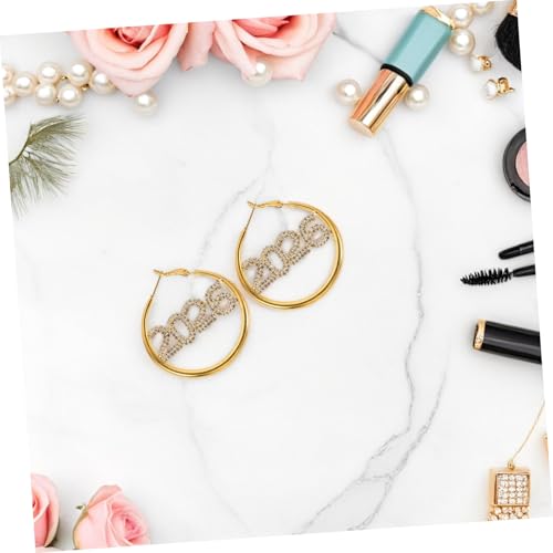 Healeved 2paare Creolen Für Damen Mit Strass Auffällige Ohrhänger Zum Neujahrsfest Funkelnde Damen-ohrringe Aus Hochwertigem Material Statement-schmuck Für Party Und Anlass von Healeved