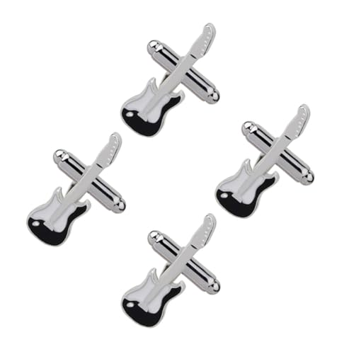 Healeved 2 Paare Stylische Herren Manschettenknöpfe aus Kreative Gitarrenform Vielseitige Langlebige Hemdknöpfe für Hochzeit Business und Festliche Anlässe von Healeved