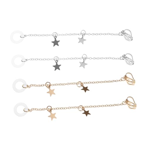 Healeved 2 Paare Verlust Ohrclips Lange Ohrhänger Drahtloser Earphone Hanger Modischer Ohrschmuck Für Sport Und Alltag In Gold Und Silber von Healeved