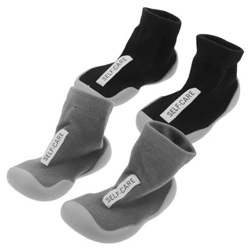 Healeved 2 Paare Weiche Atmungsaktive Lauflernschuhe mit Rutschfester Sohle Sanfte Zarte Babyschuhe für Jungen und Mädchen Innen Außengeeignet von Healeved
