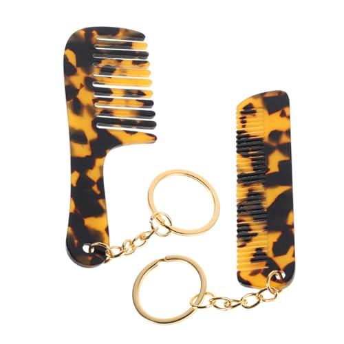 Healeved 2 Pcs Mini -acetat -kammschlüsselketten Tragbares Haar Entwirren Kamm Klein Geldbörse Kammtasche Haar Kammschlüsselring Anhänger Für Frauen Männer von Healeved