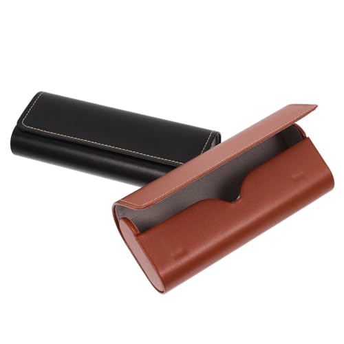 Healeved 2 Stück Vintage Brillenetui mit Magnetverschluss für Herren und Damen Kompakte Sonnenbrillen-aufbewahrungsbox Schwarze Kastanie Healeved 2 Stück Vintage Brillenetui mit Magnetverschluss für Herren und Damen Kompakte Sonnenbrillen-aufbewahrungsbox Schwarze Kastanie von Healeved