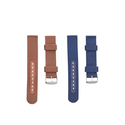 Healeved 2 STÜCK Atmungsaktive Nylon Uhrenarmbänder in Blau und Braun Verstellbare Sport Ersatzarmbänder Kompatibel mit Smartwatch Leichtes Robustes und Einfach zu Installierendes Armband von Healeved