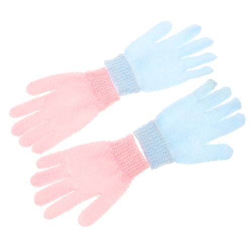 Healeved 2 Sätze 2 Paare Handschuhe schrubben Badeschwamm Peeling-Handschuhe Körperpeeling für Frauen health wellness Spa-Handschuhe Badehandschuh Peeling gefrostet Duschtuch Polyester von Healeved