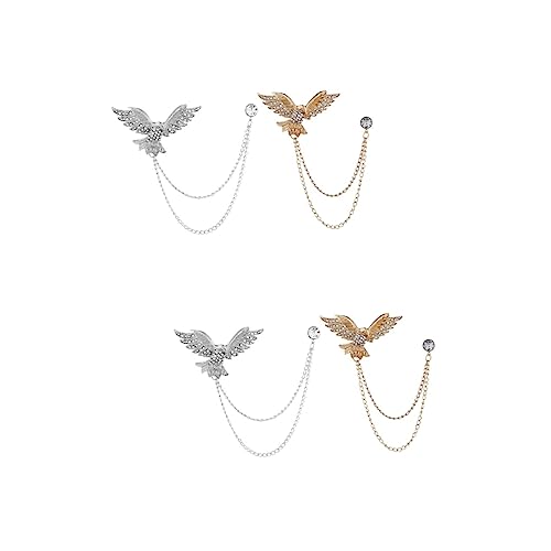 Healeved 2 Sätze Brosche Mit Kette Vintage Anstecknadel Für Hemdkragen Anzug Rhinestone Schmuck Für Männer Frauen Besondere Anlässe Formelle Veranstaltungen 2 Stücke * 2 von Healeved