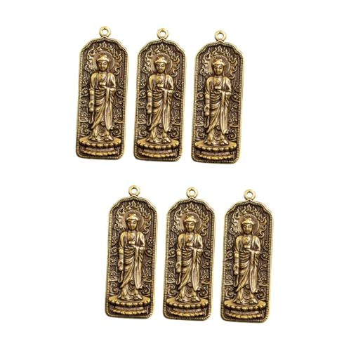 Healeved 2 Sätze Buddha Schlüsselanhänger Messing Diy Anhänger Charms Für Kreative Deko Vintage Look Leicht Und Tragbar Für Und Bastelprojekte 3 Stücke * 2 von Healeved