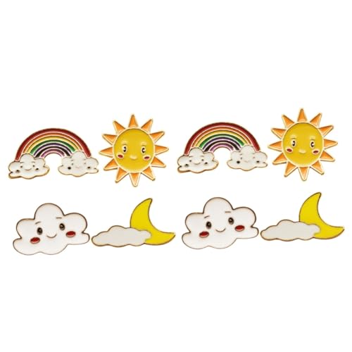 Healeved 2 Sätze Cartoon Broschen Mit Wolken Und Regenbogen Design Niedliche Anstecknadeln Für Kleidung Taschen Und Dekoration Stil Zufällig 4 Stücke * 2 von Healeved