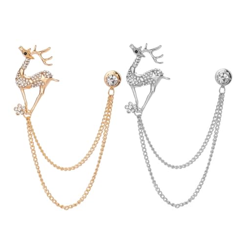 Healeved 2 Sätze Chic Reh Broschen Einzigartige Anstecknadel Mit Ketten Für Anzüge Kleidung Dekoration Für Besondere Anlässe 2 Stücke * 2 von Healeved
