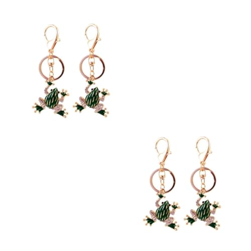 Healeved 2 Sätze Glitzernde Frosch Schlüsselanhänger Kreativer Dekorativer Schlüsselbund Mit Funkelnden Strasssteinen Accessoire Für Handtaschen Und Rucksäcke 2 Stück * 2 von Healeved