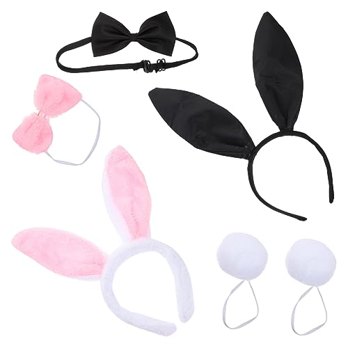 Healeved 2sätze Kaninchenohren Haarreif Mit Fliege Und Cosplay Kostüm Zubehör Für Halloween Ostern Und Kostümpartys Teiliges von Healeved