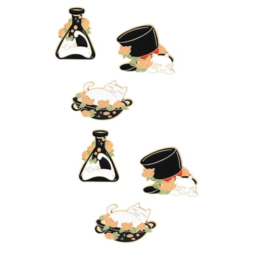 Healeved 2 Sätze Katzenbroschen Lustige Cartoon Anstecker Für Kleidung Unisex Mode Accessoires Für Jacken Und Taschen Stilvolle Deko Für Katzenliebhaber 3 Stücke * 2 von Healeved
