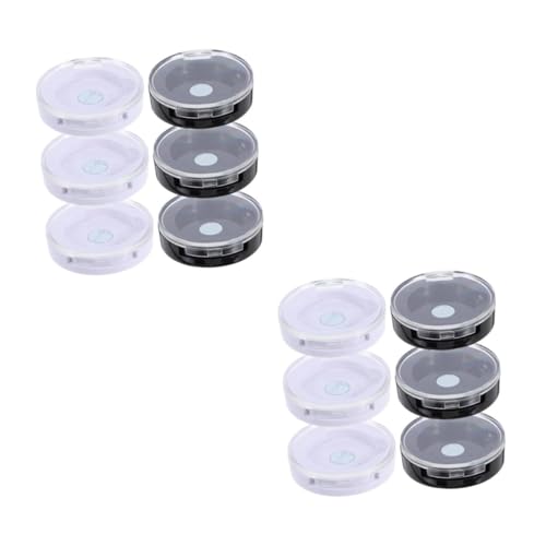 Healeved 2 Sätze Lidschatten-Box Fall Runde Lidschatten-aufbewahrungsbox Leer Klein Einzel Klarer Behälter Container Auge Lidschattenpfanne Plastik 6 Stück * 2 von Healeved