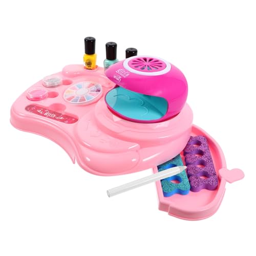 Healeved 2 Sätze Nail- -set Spielzeug Nageldekorationen Für Nagelkunst Spielzeug Für Kleine Mädchen Nagelkunst-dekorationsset Nailart-kit Für Mädchen Bilden Plastik Maniküre Kind Rosa von Healeved