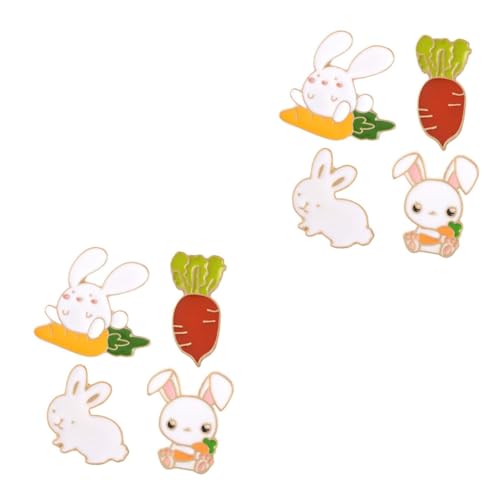 Healeved 2 Sätze Niedliche Karottenkaninchen Broschen Kreative Anstecknadeln Hochwertigem Legierungsmaterial Für Damen Für Kleidung Accessoires Stilvolle Dekoration Im 4 Stücke * 2 von Healeved