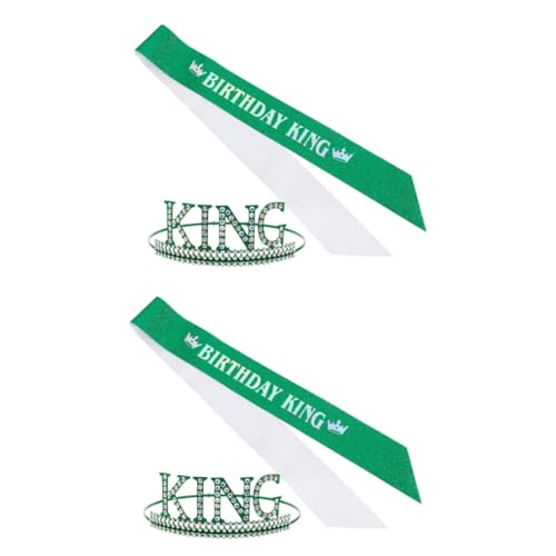 Healeved 2sätze König Krone Geburtstagskrone Mit Schärpe Für Glänzendes Haarband Und Party-zubehör Für Geburtstagsfeiern Und Themenveranstaltungen Healeved 2sätze König Krone Geburtstagskrone Mit Schärpe Für Glänzendes Haarband Und Party-zubehör Für Geburtstagsfeiern Und Themenveranstaltungen von Healeved