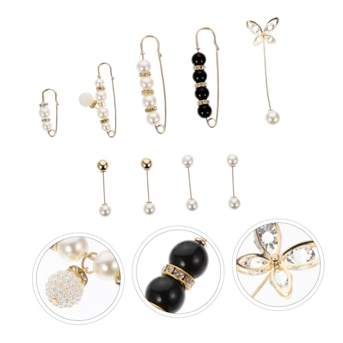 Healeved 2 Sätze Perlenbroschen Damen Anstecknadeln Modische Broschen Pullover Schal Schmuck Party Dekoration Elegant und Langlebig von Healeved