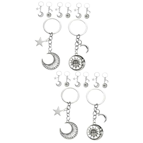 Healeved 2 Sätze Retro Legierung Schmuck Schlüsselanhänger Lanyards Schlüsselanhänger Mond Süß Für Frauen Hängetasche Schlüsselanhänger Charms Schlüsselanhänger Anhänger 4 Paare * 2 von Healeved