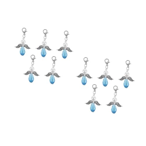 Healeved 2 Sätze Schlüsselanhänger Mit Bunten Perlen Und Engelsflügel Design Dekorativer Anhänger Für Rucksack Tasche Und Schlüssel Als Partygeschenk Oder Büromitbringsel 5 Stücke * 2 von Healeved