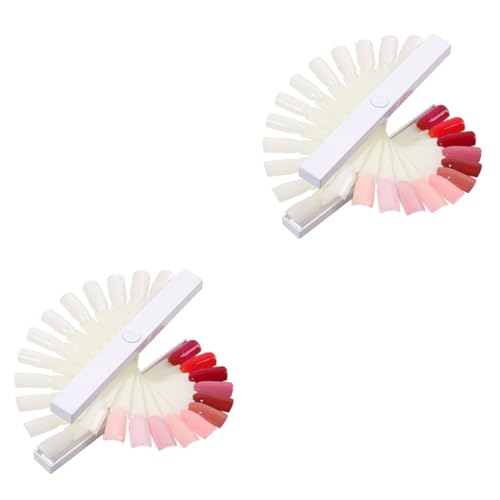 Healeved 2 Sätze Spiralanzeige Klarer Nagellack Nagelfarbenfächer Gel-nagellacke Nagellack Buch Tipps Zur Nagelpraxis Nagelstäbchen Nagellack Display Stick Polnische Schautafel Plastik Weiß von Healeved