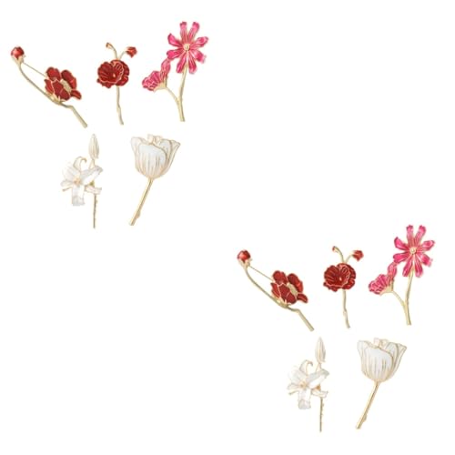 Healeved 2 Sätze Teiliges Blütenförmiges Brosche Legierung Accessoires Für Schals Und Kleidung Für Besondere Anlässe Und 5 Stück * 2 von Healeved