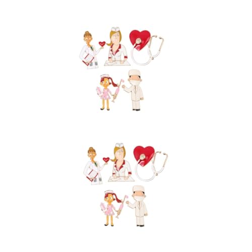 Healeved 2 Sätze Teiliges Brosche Für Ärzte Pflegekräfte Non Medizinische Emaille Anstecknadeln Modisches Zubehör Für Frauen Männer Für Verschiedene Anlässe 5 Stücke * 2 von Healeved