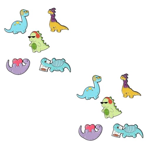 Healeved 2 Sätze Teiliges Bunter Dinosaurier Broschen Kreative Cartoon Anstecknadeln Für Kleidung Langlebig Und Für Dekoration Und 5 Stücke * 2 von Healeved