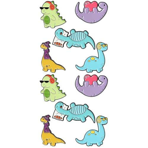 Healeved 2 Sätze Teiliges Cartoon Dinosaurier Broschen Farbenfrohe Tierdesign Anstecker Für Damen Dekorative Kleidungspins Perfektes Für Partys Und Festivals 5 Stück * 2 von Healeved