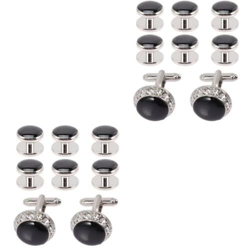 Healeved 2 Sätze Teiliges Glitzernde Manschettenknöpfe Für Herren Hochwertige Cufflinks Für Anzüge Hemden Und Besondere Anlässe Wie Hochzeiten Und Geburtstage 8 Stücke * 2 von Healeved