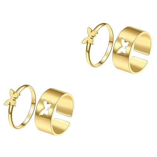 Healeved 2 Sätze Teiliges Set Tier Ring Schmuck Verstellbarer Finger Ring Für Damen Gold Eleganter Und Trendiger Fingerring Für Partys Und Alltagsmode 2 Stück * 2 von Healeved