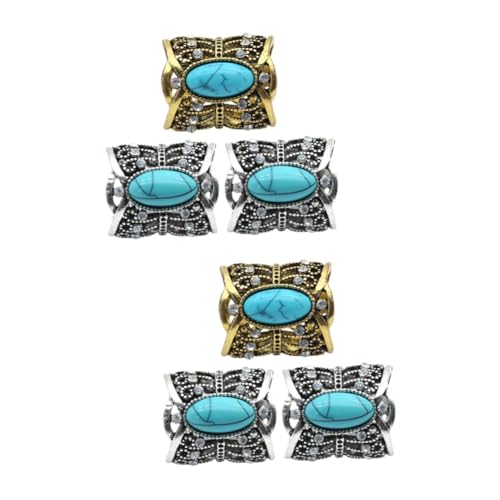 Healeved 2 Sätze Türkis Schalschnalle Schal Schals Mode Schals Kleidung Schal Clips Pullover Schal Clip Strass Metall Schnalle Schal Clip Schnalle Legierung 3 Stück * 2 von Healeved