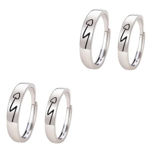 Healeved 2 Sätze Verstellbare Partner Ringe Für Eheringe Langlebig Für Hochzeiten Verlobungen Geburtstage Tägliches 2 Stück * 2 von Healeved