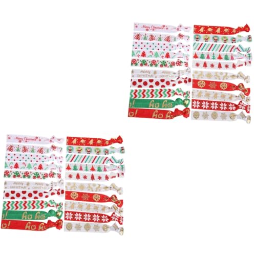 Healeved 40stücke Weihnachts Haargummis Knotet Pferdeschwanz Festliche Haaraccessoires Für Mädchen Elastische Haargummis Mit Festlichem Design Für Verschiedene Anlässe Und Outfits von Healeved