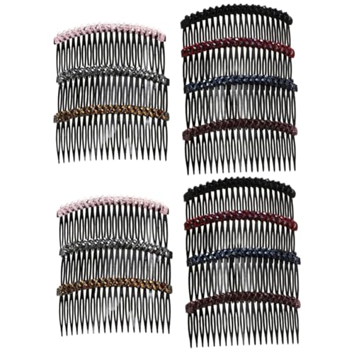 Healeved 2 Sets Haar-seitenkämme Für Frauen Snap-haarspangen Im Schmuck-look Und Kristallzähne 7 Stück * 2 von Healeved