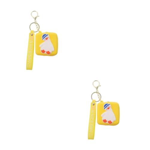 Healeved 2 Stck. Cartoon Schlüsselanhänger Geldbörse USB Kabeltasche Tragbare Münztasche Entzückender Anhänger für Erwachsene Verstauen von Kabeln und Kleinteilen von Healeved