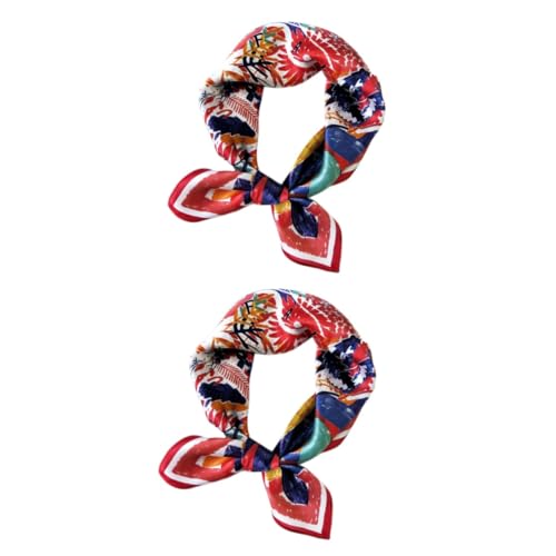 Healeved 2 Stck. Damen Modischer Seidenschal für Frauen Stilvolles Halstuch für Verschiedene Anlässe für Reisen oder Partys Verschiedene Farben von Healeved