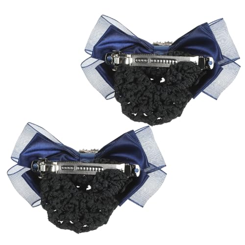 Healeved 2stücke Haarnetz Haarklammer Mit Schleife Für Dutt Dekorativer Haarclip Für Damen Für Formelle Und Anlässe Stabil Und Praktisch von Healeved