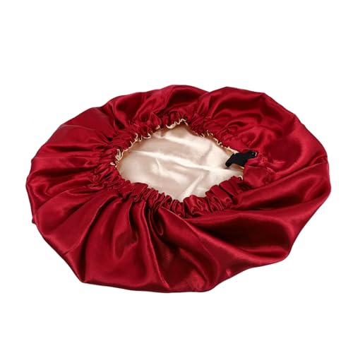 Healeved 2 Stk Nachtmütze aus Satin exquisites Stirnband Haarhaube aus Satin Damen Badekappe light leve einfache Turbanmütze verstellbare Schlafmütze Mode Kopfbedeckung Schal Duschhaube rot von Healeved